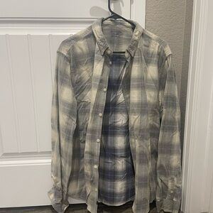 All Saints Plaid Button-Up Shirt